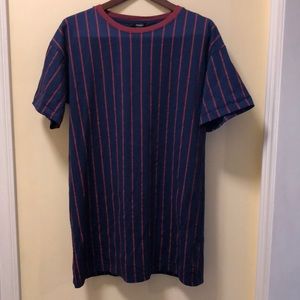 Blue and red stripe dress